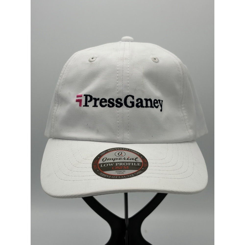 Press Ganey Golf Hat White Strap back Baseball Cap OSFM By Imperial Hats